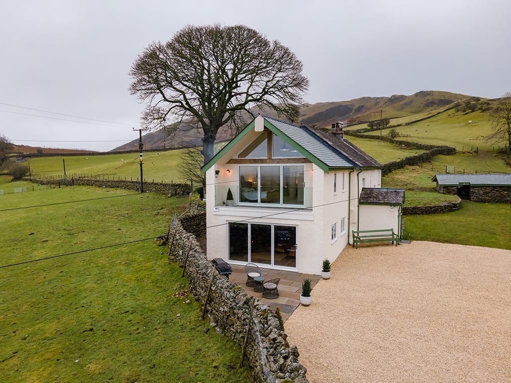 Side angle of Buckstones 2 Story House Extension Built by Wolfe Design Build in Cumbria The Lake District