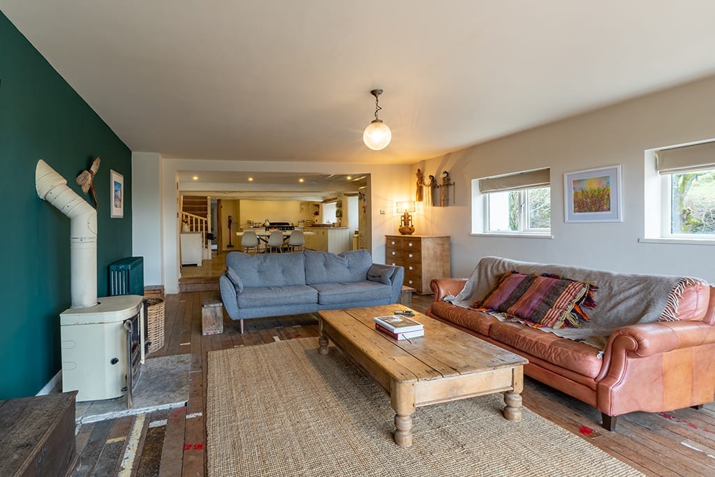 Living room of house extension built by wolfe design build in cumbria the lake district